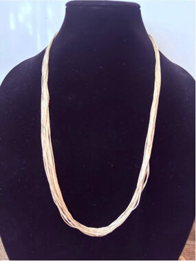 Native American Trading Post Liquid Sterling Silver 19 Strand VTG Necklace 28"